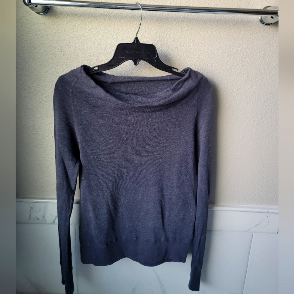 James Perse Off Shoulder Crew Neck Sweatshirt Size 1